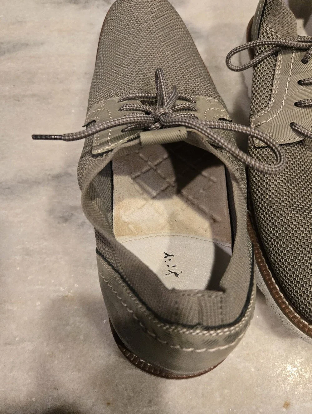 Johnston & Murphy Gray Knit Oxford Shoes 10.5 Usa
